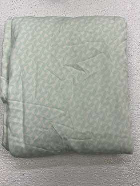 962259 Yves Delorme Queen Fitted Sheet Ailleurs Glace Green Blue/white Graphics Preown