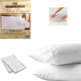 Yvggvi Slnvh Kozhgrxh 795735154823 12 White Hotel Pillow Plastic Cover Case Waterproof Zipper Protector Bed 21 Inch X27