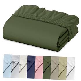 Zainitex Inc 810159796385 100% Cotton Fitted Sheet Only - Crispy Cooling Percale Queen Chive