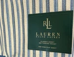 New Ralph Lauren Cotton Stripe Blue Beige King Flat Sheet. Fixed Price $80.10.