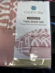 Comfort Bay Twin Size Sheet Set 3 Piece Pink/white New. Fixed Price $10.00.
