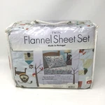 Divatex Home Fashions 100% Cotton Twin Flannel Sheet Set House Dogs Bones. Fixed Price $48.95.