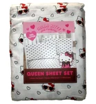 Hello Kitty Queen Size Sheet Set Cotton Cat Sunglasses Hearts Valentine's Day. Fixed Price $30.00.
