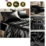 Satin Sheets Queen Size Bed Set, Luxury Soft Black Silky For Hair And .... Fixed Price $41.70.