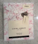 Laura Ashley Full Sheet Set Trailing Bows Pink 4PC Cottage Farmhouse Chic White. Fixed Price $62.95.