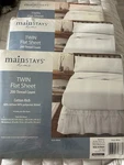 Three (3) Packages Of Mainstay Twin Flat Sheets Arctic White 200 Thread Count. Fixed Price $23.40.