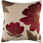 18"X18" Square Throw Pillow Cover Beige/red - Rizzy Home: Hidden Zipper, Cotton. Fixed Price $20.99.