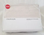 4 Pc Calvin Klein Heavyweight Cotton Flannel Taupe & Cream King Sheet Set Nip. Fixed Price $135.00.