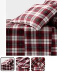 Tartan Plaid Holiday Full Sheet Set Red Green 400CT 100% Cotton Sateen Threshold. Fixed Price $34.95.