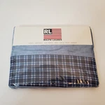 Vtg Ralph Lauren Pinebluffs Plaid Blue Flat Sheet Chambray Twin Cotton Usa. Fixed Price $33.72.