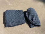 Tommy Hilfiger Dark Blue Circles Flat Fitted Sheet Set Queen Size. Fixed Price $28.50.