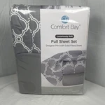 Comfort Bay Full Size Sheet Set Designer Print With Solid Flat Navy Blue. Fixed Price $12.00.