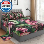 Wecozy 4 Pieces King Size Bed Sheet Sets Pillowcases Tropical Leaves Flower. Fixed Price $79.78.