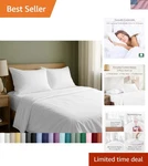 Queen Set - Natural 100% Cotton Size Bed With Deep Poc.... Fixed Price $85.76.