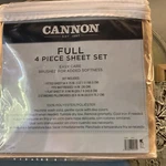 New Cannon 4-PIECE Set Microfiber Brushed Extra Soft Sheets Full Khaki. Fixed Price $19.79.