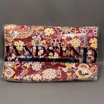 Lands' End Sonoma Tile King Size Duvet Cover 400 Thread Count Red Yellow Brown. Fixed Price $94.99.