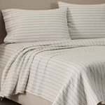 Jeremiah Brent Home Queen Cotton Sateen Sheet Set Chalk Raisin Striped. Fixed Price $30.99.