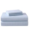 Laura Ashley H17103 Solid 4-PIECE Blue Cotton Sheet Set Full. Fixed Price $130.50.