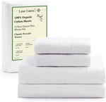 Eco Friendly 100% Organic Cotton Queen Sheet Set, Soft & Comfy Fully Elasticized. Fixed Price $71.99.
