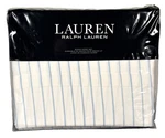 Ralph Lauren Queen Sheet Set Spencer Stripe Sateen White Aqua Blue 230TC. Fixed Price $119.00.