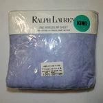 Vtg Ralph Lauren Lavander Damask Floral Cotton Irregular King Fitted Sheet Usa. Fixed Price $189.99.
