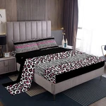 Feelyou Pink Leopard Bed Sheets Set King Size, Zebra Print With Deep Pock. Fixed Price $92.54.