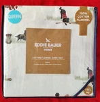 New Eddie Bauer 100% Cotton Flannel Queen Sheet Set Hunting Dogs. Fixed Price $79.88.