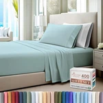 Pizuna Pure 100% Cotton Sheets Twin Size, Luxurious 400 Thread Count Long Sta.... Fixed Price $103.07.
