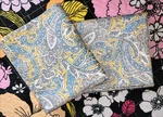 New - Laura Ashley Paisley Vanessa Gold, Blue & White Pillowcase Set King. Fixed Price $64.00.