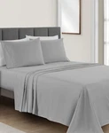 Fairfield Square Pewter Gray Easy Care Microfiber 4 Pc. Full Sheet Set. Fixed Price $18.00.