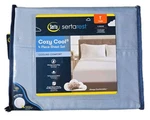 Nwt Twin Blue Serta 4PC Fitted Flat Sheet Plus 2 Pillowcase Set 100% Polyester. Fixed Price $28.00.