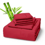 6 Piece Premium Bamboo Sheet Set, Deep Pockets, 50 Colors, 2200 Count, Soft. Fixed Price $38.99.