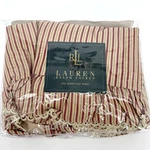 Ralph Lauren Grosvenor Square Red Stripe Ruffle & Lace Queen Flat Sheet Nwt Vtg. Fixed Price $147.90.