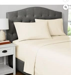 Mainstays 3-PIECE 300 Thread Count Beige Cotton Xl Twin Percale Bed Sheet Set. Fixed Price $25.85.