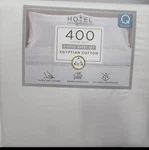 Hotel Signature Egyptian Cotton 400 Tc 6-PIECE Sheet Set, Bright White, Queen. Fixed Price $49.95.