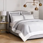 $1100 Frette Flying Sateen Queen Flat Sheet Cases 3PC Set White Grey Cliff Italy. Fixed Price $699.00.