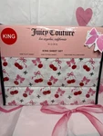 Juicy Couture King Pink Bow Cherry Sheet Set. Fixed Price $65.00.