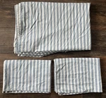 Ralph Lauren Claudine Blue Striped Full Flat Sheet & 2 Pillowcase Set Usa - 3 Pc. Fixed Price $89.99.