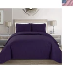 Mk Collection Solid Embossed Bedspread Cover Size Dark Purple, King/.... Fixed Price $92.66.