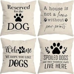 4 Piece Decorative Throw Pillow Covers Funny Dogs Puppies Animal Lovers. Fixed Price $17.05.