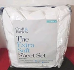 Croft & Barrow The Extra Soft 3 Pc Sheet Set White Twin New Microfiber Dorm. Fixed Price $23.61.