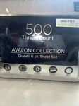 Sunham Avalon Sateen 500 Thread Count 6 Pc. Sheet Set, Queen, Grey. Fixed Price $34.99.