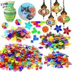 1100 Pcs Mosaic Tiles, Glass For Crafts Transparent, Mixed Color. Fixed Price $34.52.