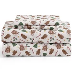 Aubrie Home Accents 4-PIECE Christmas Holiday Gingerbread Deep Pocket Microfi.... Fixed Price $39.22.