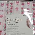 Jessica Simpson King 6 Piece Sheet Set Pink Floral Polyester Bow Pattern. Fixed Price $60.21.