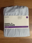 New Target Room Essentials Light Blue Pattern Microfiber Sheet Set Full Double. Fixed Price $15.00.
