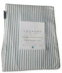 Laundry Twin Sheet Set Oxford Stripe Sage Green Wrinkle Resistant Soft Touch. Fixed Price $31.47.