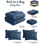 Easy Care King Size Comforter Set - 7 Piece Bedding Ensemble. Fixed Price $87.19.