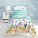 Factory Mermaid Dreams Comforter Set, Twin, Light Blue. Fixed Price $37.49.