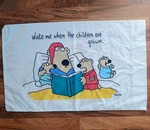 Vtg Boynton Martex Standard Pillowcase Wake Me When Children Are Grown Graphic. Fixed Price $13.00.